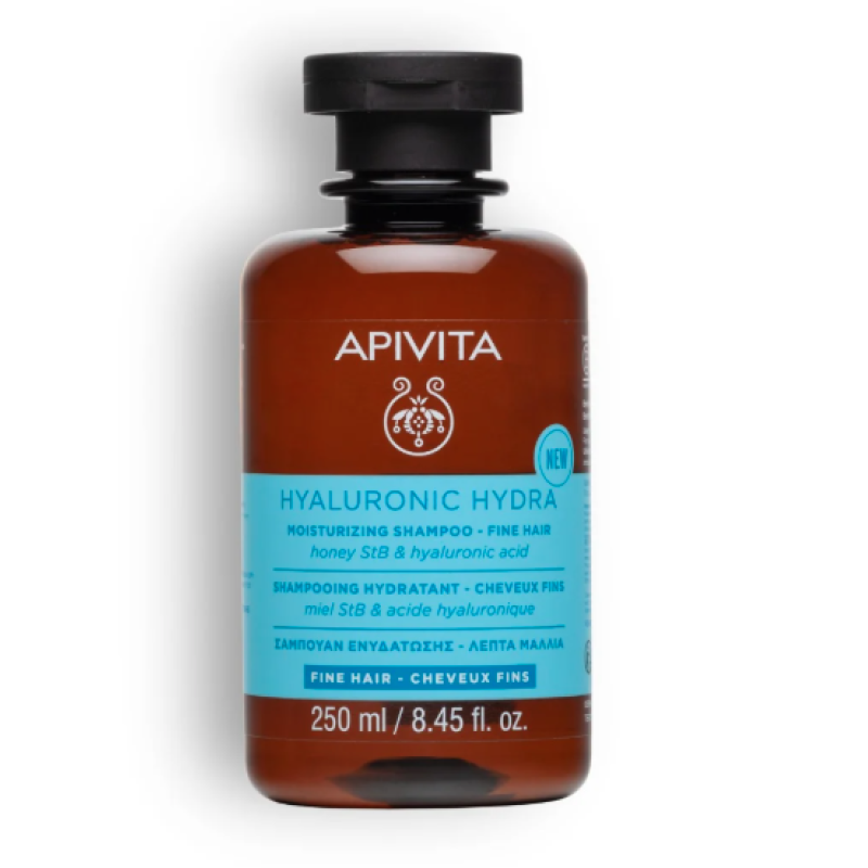 APIVITA Hyaluronic Hydra Shampoo Fine Hair Σαμπουάν Ενυδάτωσης για Λεπτά Μαλλιά με Υαλουρονικό Οξύ & Μέλι 250ml