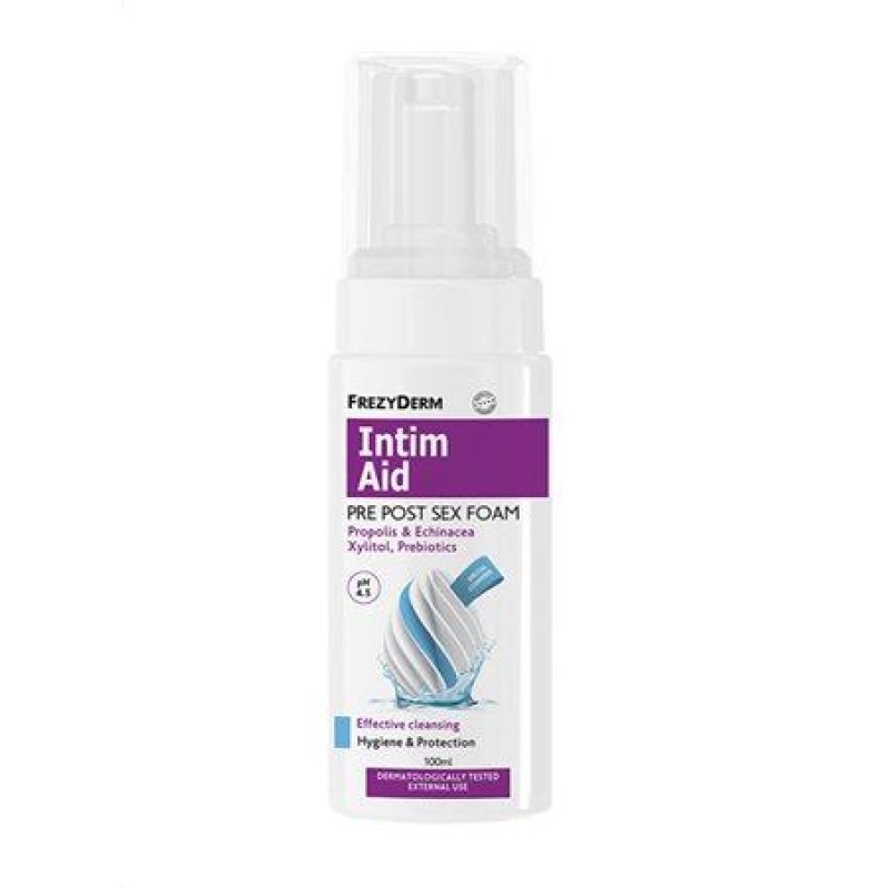 FREZYDERM Intim Aid Pre Post Sex Foam Πλούσιος Αφρός για τον Καθαρισμό της Ευαίσθητης Περιοχής Πρίν και Μετά τη Σεξουαλική Επαφή pH4.5 100ml