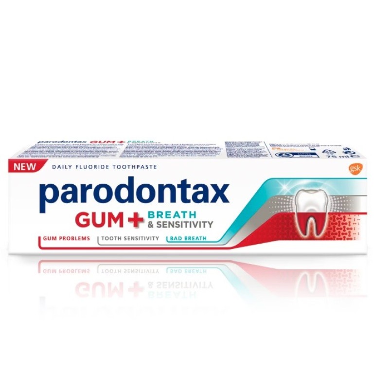 PARADONTAX Gum + Breath & Sensitivity Οδοντόκρεμα για την Αντιμετώπιση των Προβλημάτων των Ούλων και της Δυσάρεστης Αναπνοής 75ml