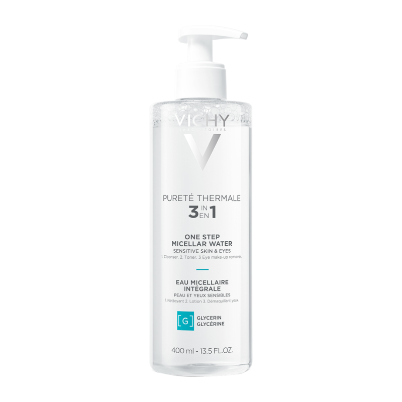 VICHY Purete Thermale One Step Micellar Water Καθαριστικό Νερό 3 σε 1 με Μεταλλικά Στοιχεία για Πρόσωπο & Μάτια για Ευαίσθητη Επιδερμίδα 400ml