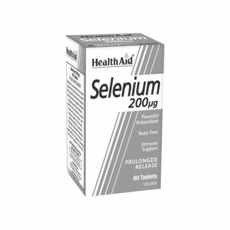 HEALTH AID Selenium 200μg Συμπλήρωμα Διατροφής με Σελήνιο 60 Ταμπλέτες