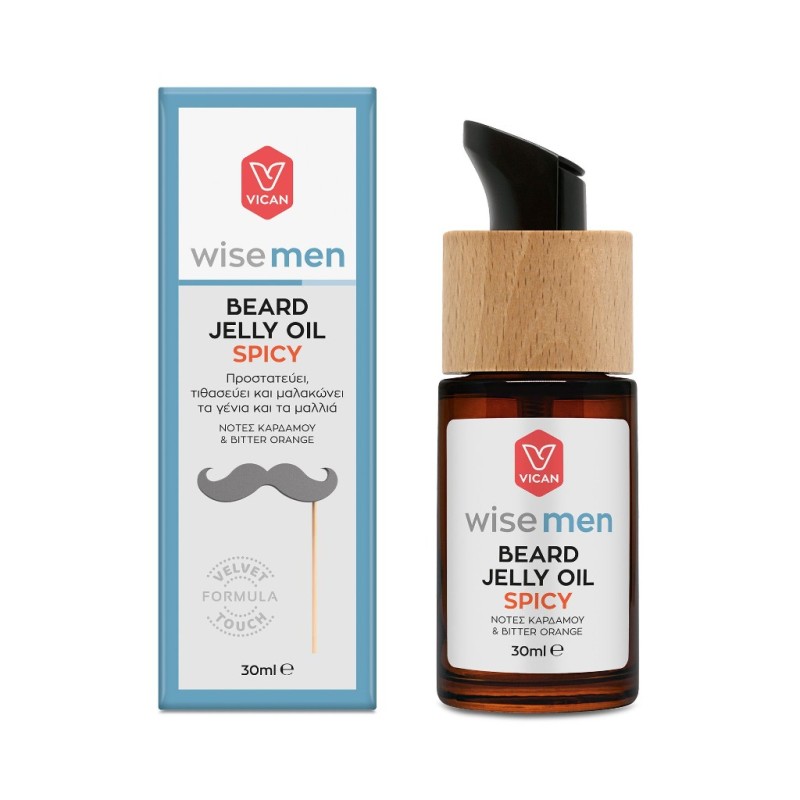 VICAN Wise Men Beard Jelly Oil Spicy Λάδι Περιποίησης για τα Γένια και τα Μαλλιά σε Μορφή Τζέλ 30ml