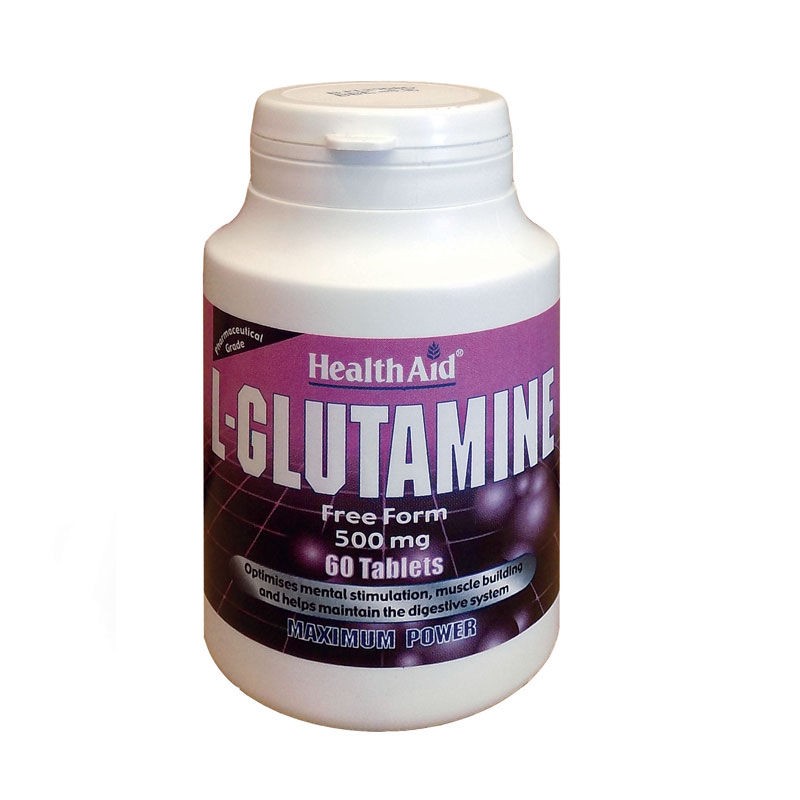 HEALTH AID L-Glutamine Free Form 500mg Συμπλήρωμα Διατροφής με Γλουταμίνη 60 Ταμπλέτες