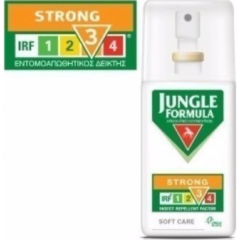 JUNGLE FORMULA Strong Soft Care - Η απαραίτητη καθημερινή σας προστασία από τα κουνούπια Χωρίς Άρωμα 75ml