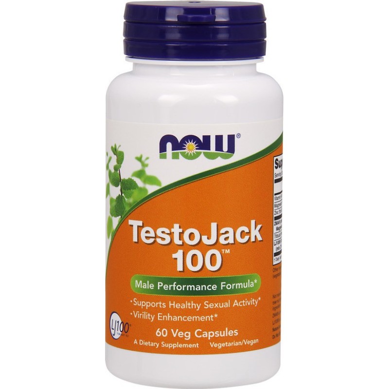 NOW FOODS Testo Jack Συμπλήρωμα Διατροφής για Αύξηση Φυσικής Τετοστερόνης 100mg 60 Φυτικές Κάψουλες