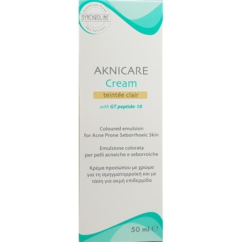 SYNCHROLINE Aknicare Cream Σμηγματορρυθμιστική Κρέμα Προσώπου με Χρώμα Απόχρωση Clair 50ml 