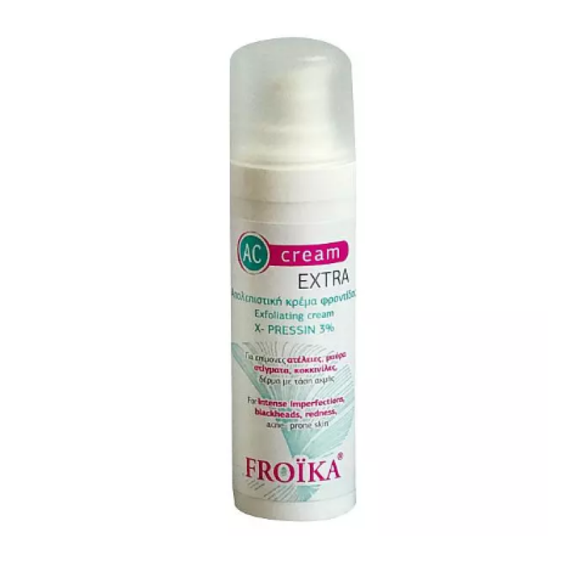 FROIKA AC Cream Extra Απολεπιστική Κρέμα Φροντίδας  X- PRESSIN 3% για Δέρμα με Τάση Ακμής 30ml