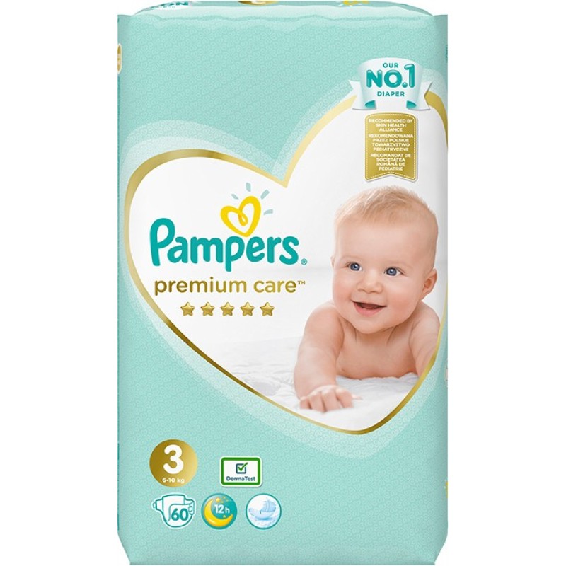 PAMPERS Premium Care Βρεφικές Πάνες No3 (6-10kg) 60τμχ 