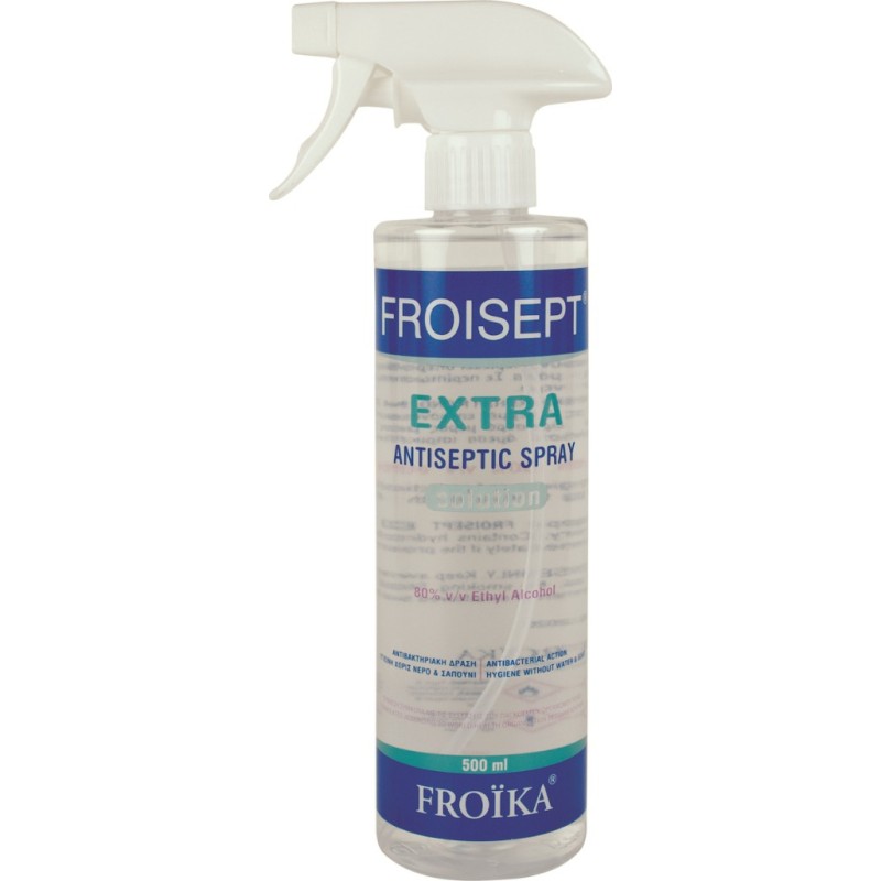 FROIKA Froisept Extra Antiseptic Spray Solution Αντισηπτικό Σπρέι Χεριών & Επιφανειών 500ml