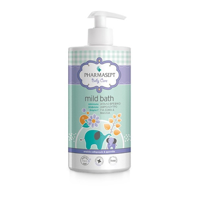 PHARMASEPT Tol Velvet Baby Care Mild Bath Φυσικο Παιδικο Αφρολουτρο για σώμα και μαλλια 1 L