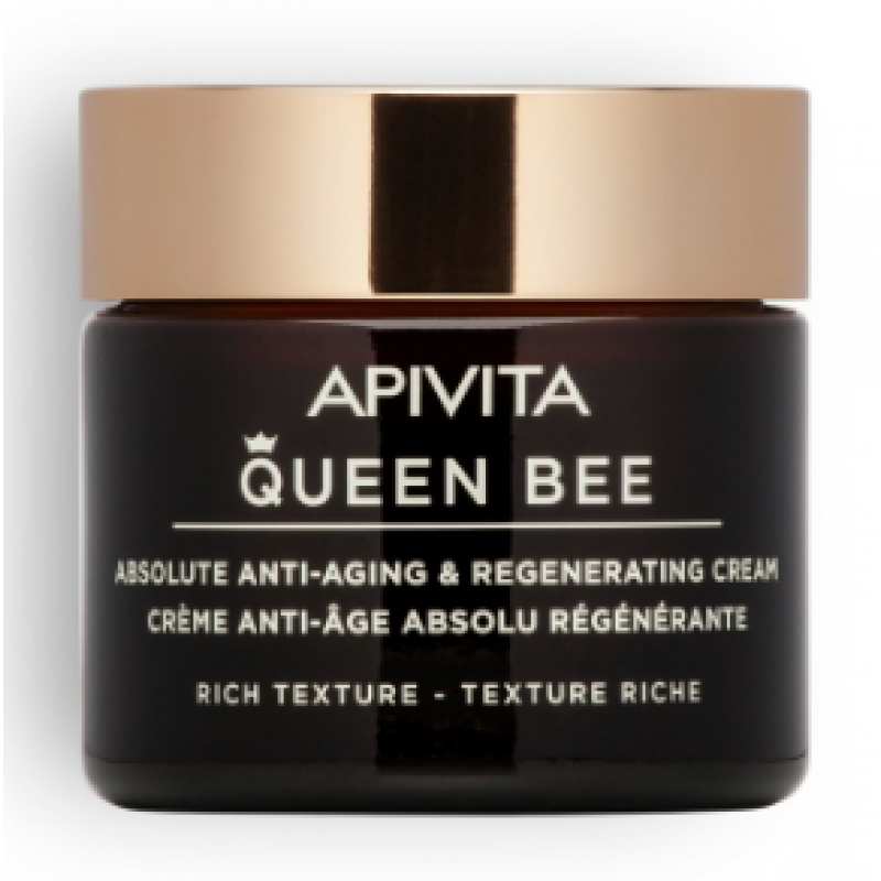 APIVITA Queen Bee Κρέμα Απόλυτης Αντιγήρανσης & Αναγέννησης Πλούσιας Υφής με Βασιλικό Πολτό Ελεγχόμενης Αποδέσμευσης 50ml