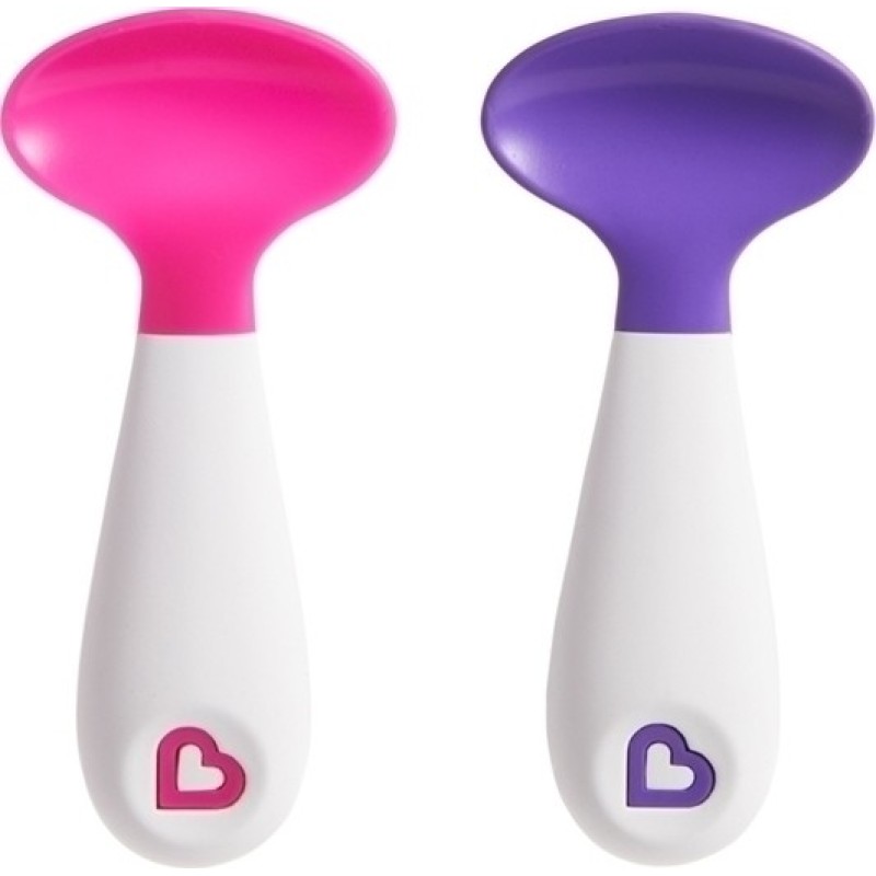 MUNCHKIN Scooper Spoon Εκπαιδευτικά Κουταλάκια Χρώμα Ρόζ & Μώβ 9m+ 2τμχ 