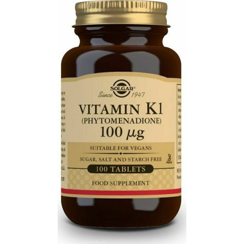 SOLGAR Vitamin K1 100mcg 100 δισκία