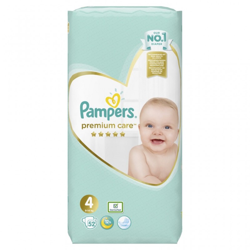 PAMPERS Premium Care Βρεφικές Πάνες No4 (9-14kg) 52τμχ 