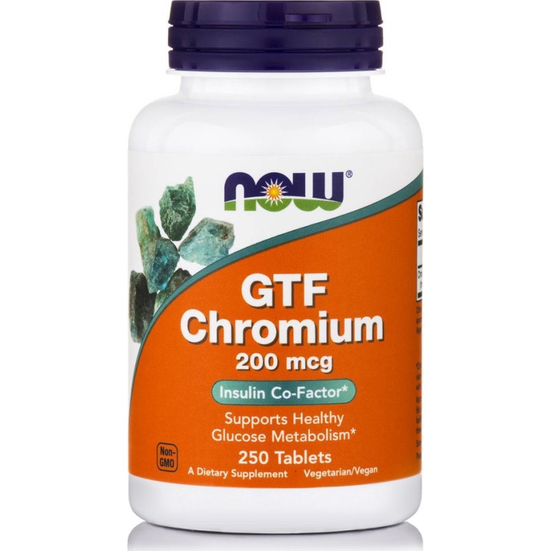 NOW FOODS GTF Chromium 200 mcg Yeast Free - 250 Tabs