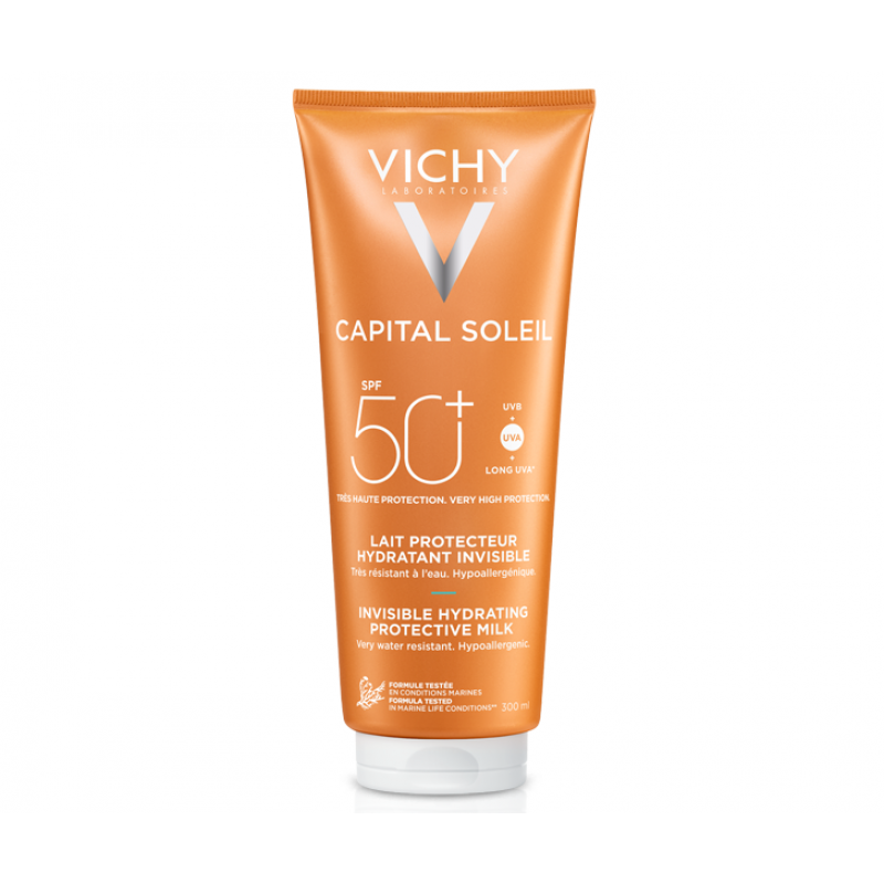 VICHY Capital Soleil Invisible Hydrating Protective Milk Ενυδατικό Προστατευτικό Γαλάκτωμα Προσώπου & Σώματος SPF50+ 300ml