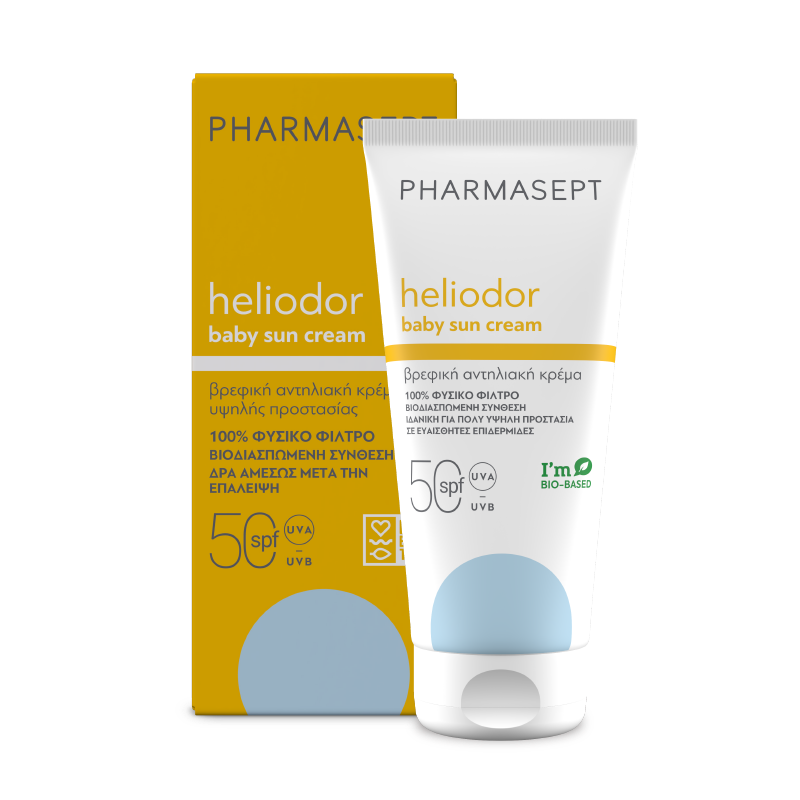 PHARMASEPT Heliodor Baby Sun Cream Βρεφική Αντηλιακή Κρέμα Προσώπου και Σώματος Υψηλής Προστασίας SPF50 100ml