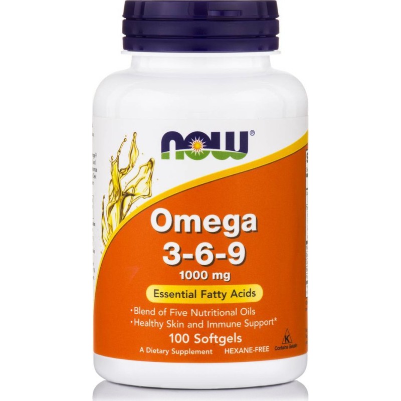 NOW FOODS OMEGA 3-6-9 1000mg 100 Soft Gels