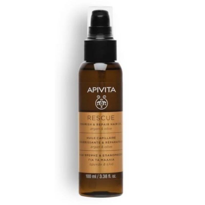 APIVITA Rescue Nourish & Repair Hair Oil Λάδι Θρέψης & Επανόρθωσης για τα Μαλλιά με Αργκάν και Ελιά 100ml