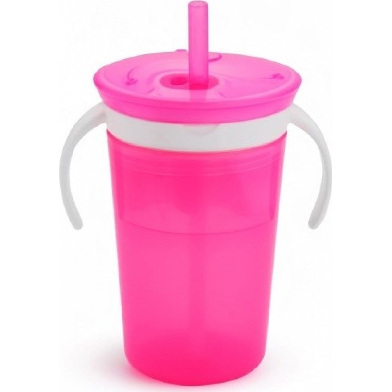 MUNCHKIN Snack & Sip Cup 12m+ Χρώμα Ροζ Ποτήρι 266ml & Πιατάκι 118ml