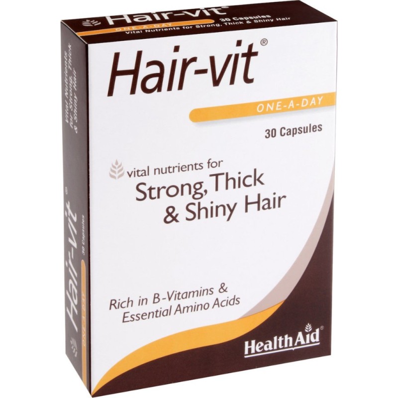 HEALTH AID Hair-Vit Συμπλήρωμα Διατροφής για Δυνατά με Λάμψη Μαλλιά 30 Κάψουλες