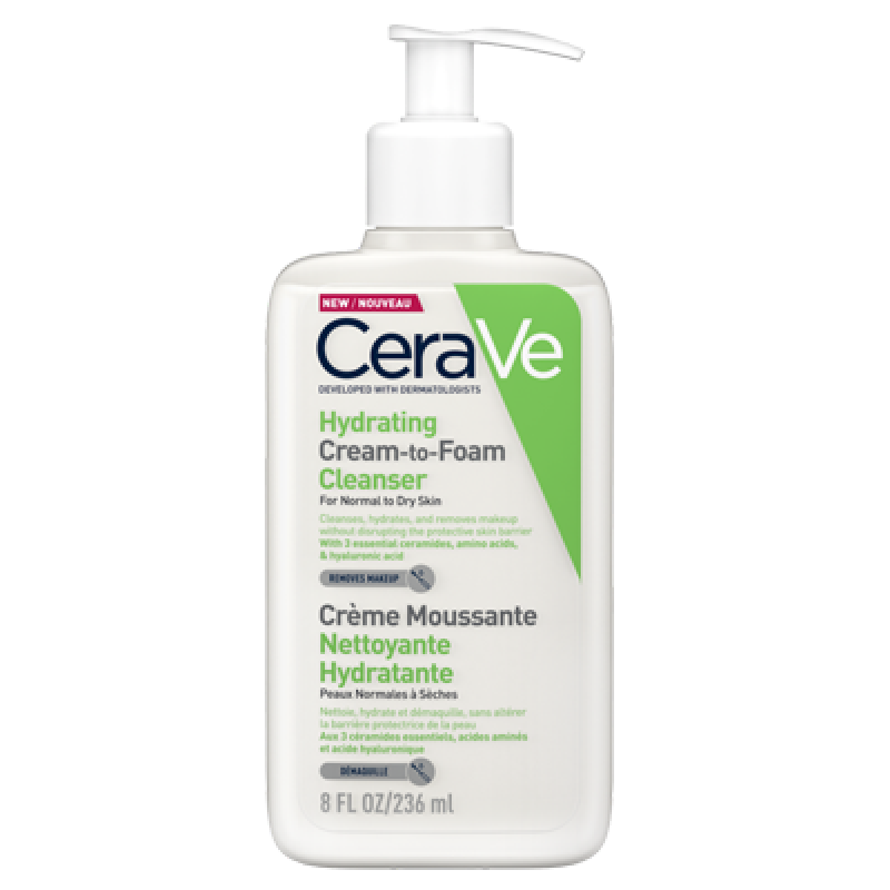 CERAVE Hydrating Cream to Foam Αφρώδης Κρέμα Καθαρισμού για Κανονικό έως Ξηρό Δέρμα 236ml