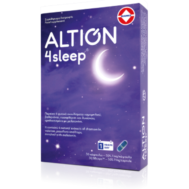 ALTION 4sleep Συμπλήρωμα Διατροφής για τη Βελτίωση της Ποιότητας του Ύπνου 30 Κάψουλες