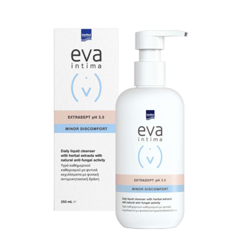 EVA Intima Extrasept pH 3.5 Minor Discomfort Καθημερινό Απαλό Υγρό Καθαρισμού της Ευαίσθητης Περιοχής με Αντιμυκητιασική Δράση 250ml