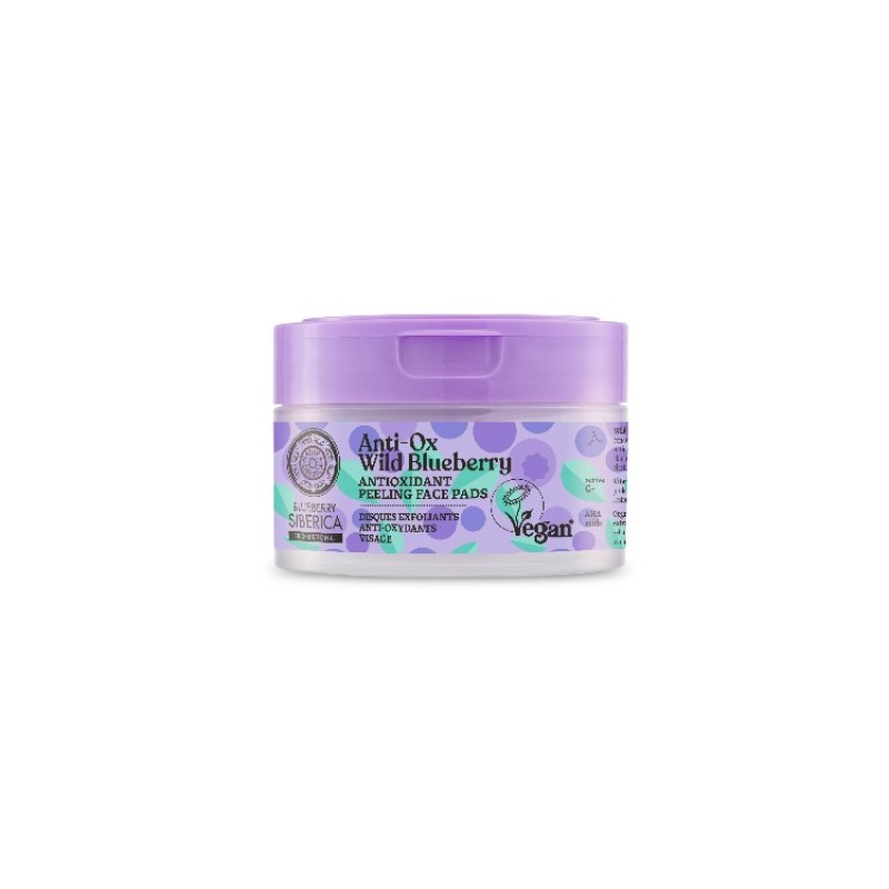 BLUEBERRY SIBERICA Professional Anti-Ox Wild Blueberry Antioxidant Peeling Face Pads Αντιοξειδωτικοί Δίσκοι Απολέπισης Προσώπου 20τμχ