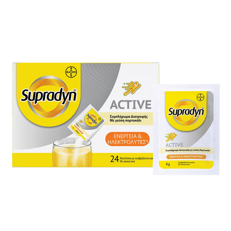 BAYER Supradyn Active Συμπλήρωμα Διατροφής για Ενέργεια και Ηλεκτρολύτες 24 Φακελίσκοι