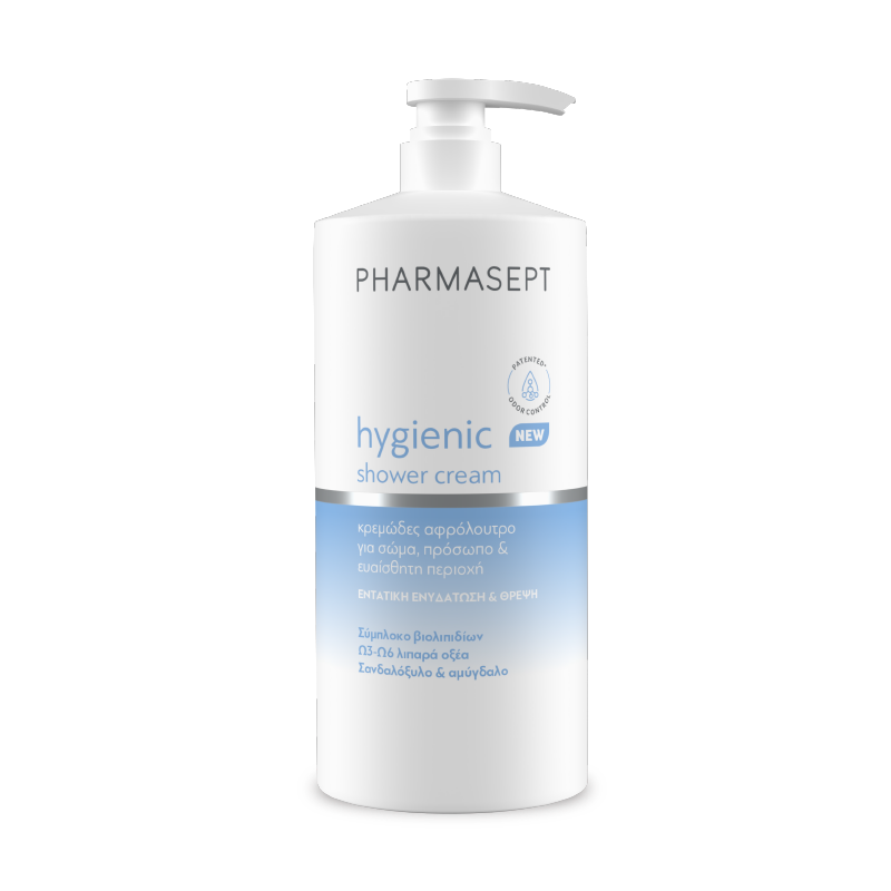 PHARMASEPT Hygienic Shower Cream Ενυδατικό Κρεμώδες Αφρόλουτρο για Σώμα , Πρόσωπο και Ευαίσθητη Περιοχή 1l