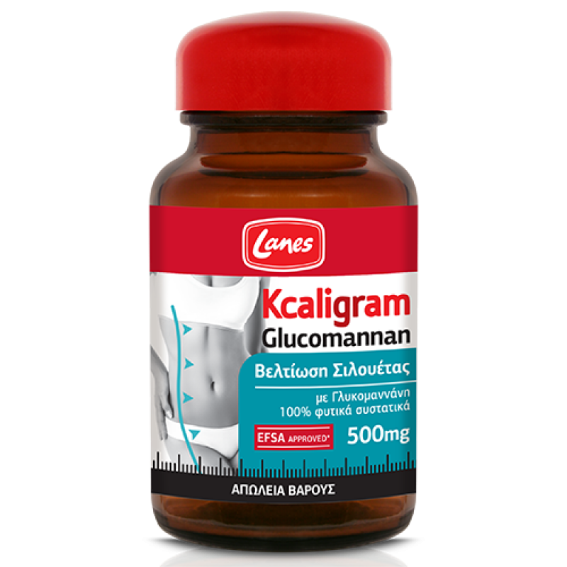 LANES Kcaligram Glucomannan 500mg 60 φυτικές κάψουλες