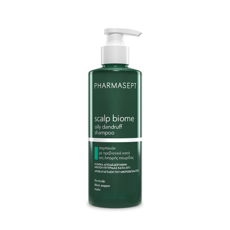 PHARMASEPT Scalp Biome Oily Dandruff Shampoo Σαμπουάν με Πρεβιοτικά για τη Ρύθμιση της Λιπαρότητας και της Λιπαρής Πιτυρίδας 400ml