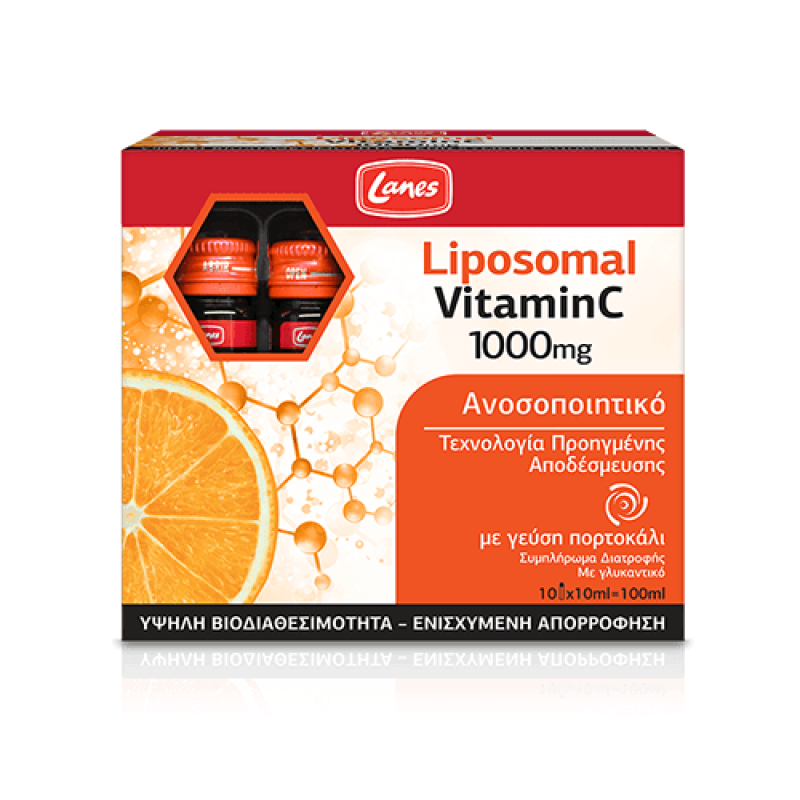 LANES Liposomal Vitamin C 1000mg Συμπλήρωμα Διατροφής Λιποσωμιακής Μορφής με Βιταμίνη C 10x10ml