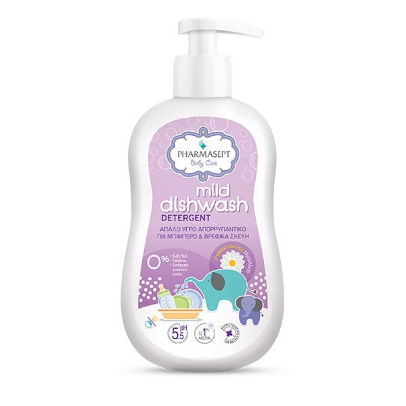 PHARMASEPT Baby Care Mild Dishwash Detergent Απαλό Υγρό Απορρυπαντικό για Μπιμπερό και Βρεφικά Σκεύη 400ml