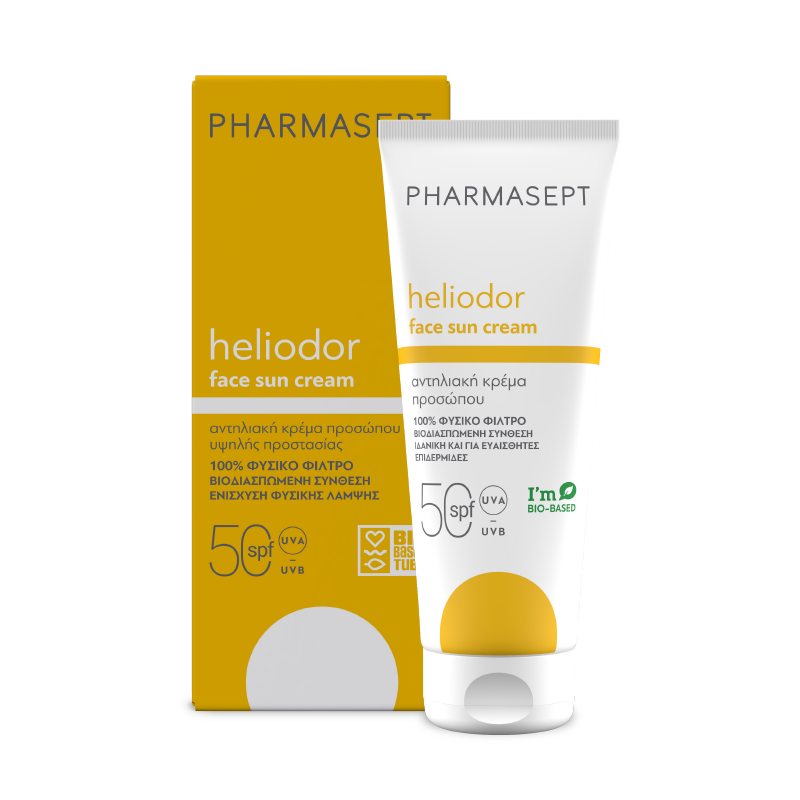 PHARMASEPT Heliodor Face Sun Cream Αντηλιακή Κρέμα Προσώπου , Ντεκολτέ και Χεριών Υψηλής Προστασίας SPF50 50ml