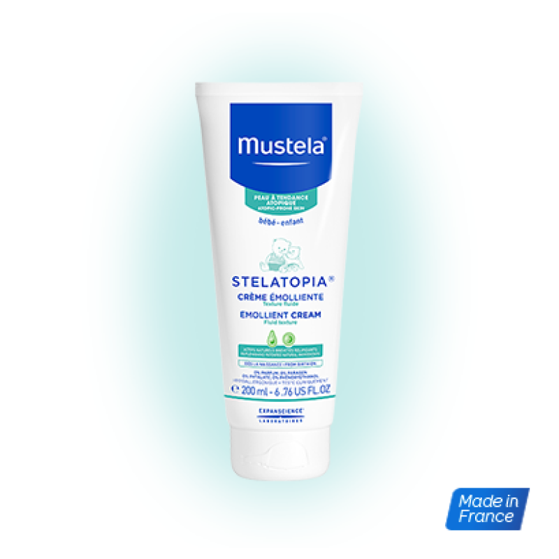 MUSTELA Stelatopia Emolient Cream Fluid Texture Μαλακτική Κρέμα με Πλούσια Λεπτόρρευστη Υφή Προσώπου & Σώματος για το Ατοπικό Δέρμα του Μωρού 200ml 