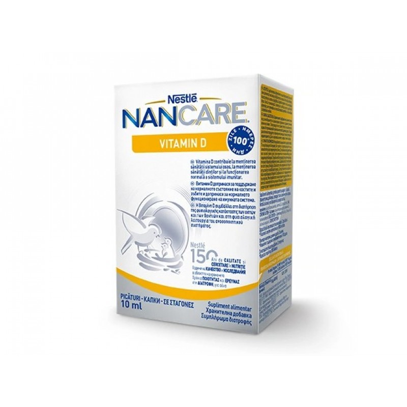 NESTLE Nancare Vitamin D Συμπλήρωμα Διατροφής σε Σταγόνες με Βιταμίνη D3 απο 0 Μηνών 10ml