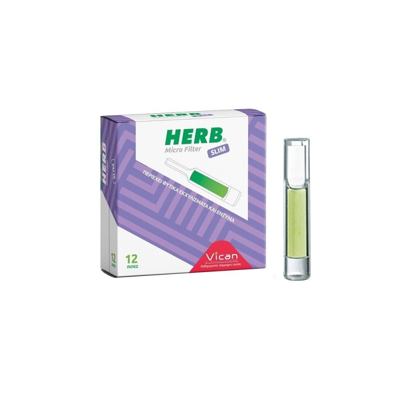 HERB Micro Filter με Φυτικά Εκχυλίσματα & Ένζυμα για Slim Τσιγάρο 12 Πίπες