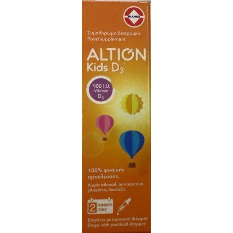 ALTION Kids D3 400IU Συμπλήρωμα Διατροφής με Βιταμίνη D3 για Βρέφη & Παιδιά σε Υγρή Μορφή 20ml