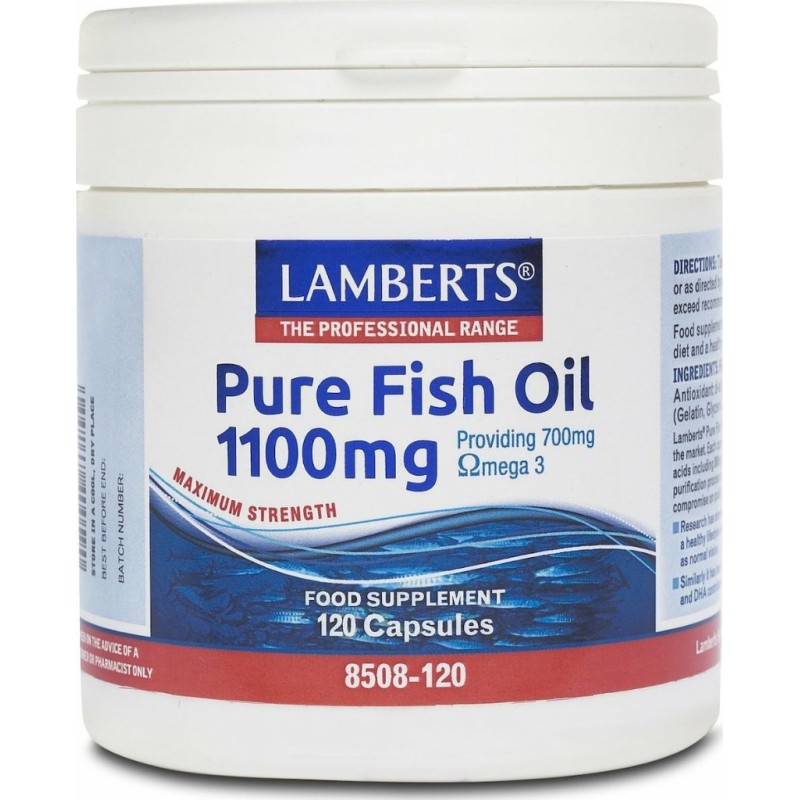 LAMBERTS Pure Fish Oil 1100 mg Ωμέγα 3 120 δισκία