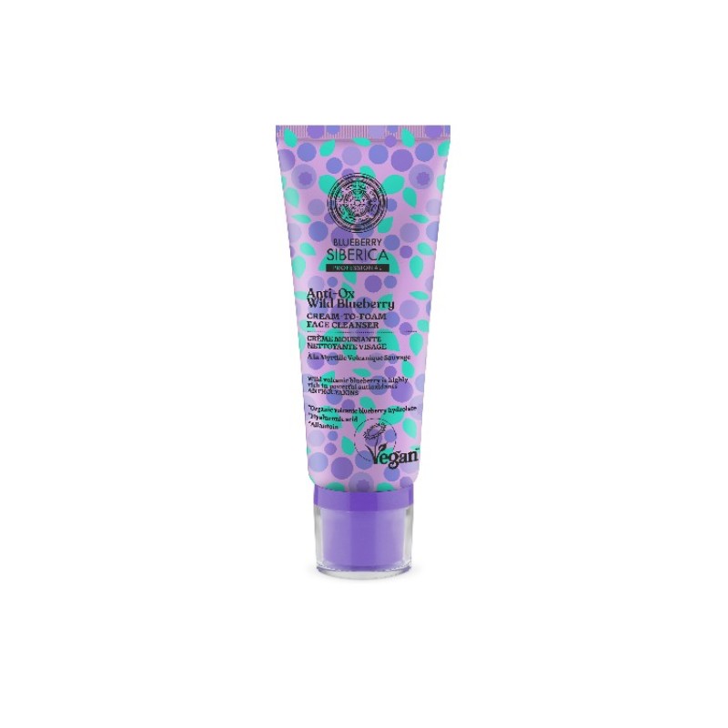 BLUEBERRY SIBERICA Professional Anti-Ox Wild Blueberry Cream-To-Foam Face Cleanser Κρεμώδης Αφρός Καθαρισμού Προσώπου, για Όλους τους Τύπους Επιδερμίδας 100ml