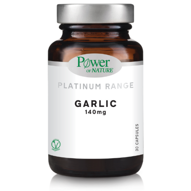 POWER HEALTH Power of Nature Platinum Range Garlic 140mg Συμπλήρωμα Διατροφής με Εκχύλισμα Σκόρδου 30 Κάψουλες