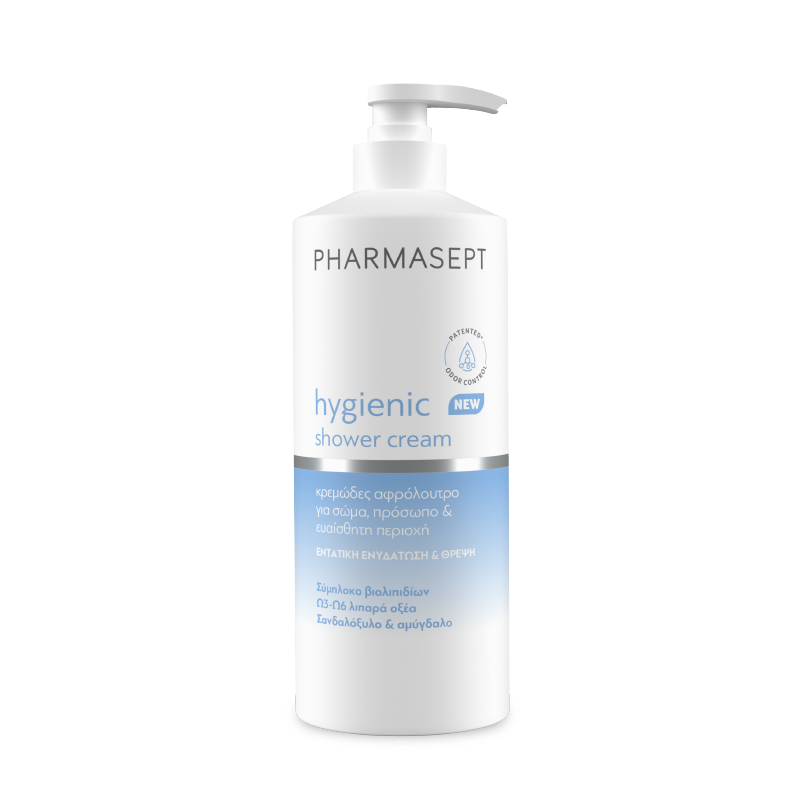 PHARMASEPT Hygienic Shower Cream Ενυδατικό Κρεμώδες Αφρόλουτρο για Σώμα , Πρόσωπο και Ευαίσθητη Περιοχή 500ml