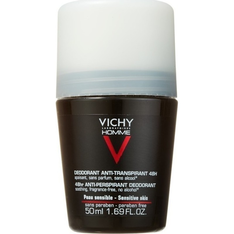 VICHY Homme Deodorant Ανδρικό Αποσμητικό για 48 ώρες Roll On 50ml