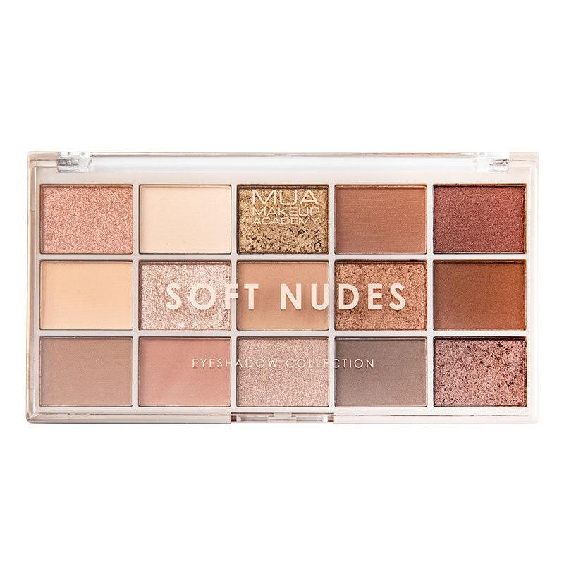 MUA 15 Shade Soft Nudes Eyeshadow Collection Παλέτα Σκιών για τα Μάτια 12g