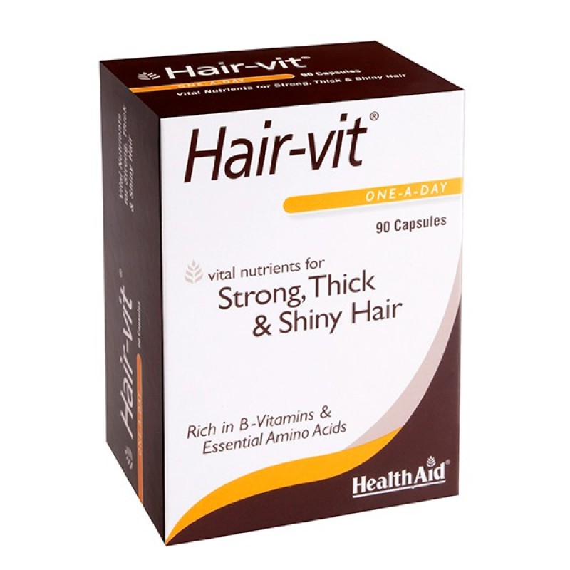 HEALTH AID Hair-Vit Συμπλήρωμα Διατροφής για Δυνατά με Λάμψη Μαλλιά 90 Κάψουλες