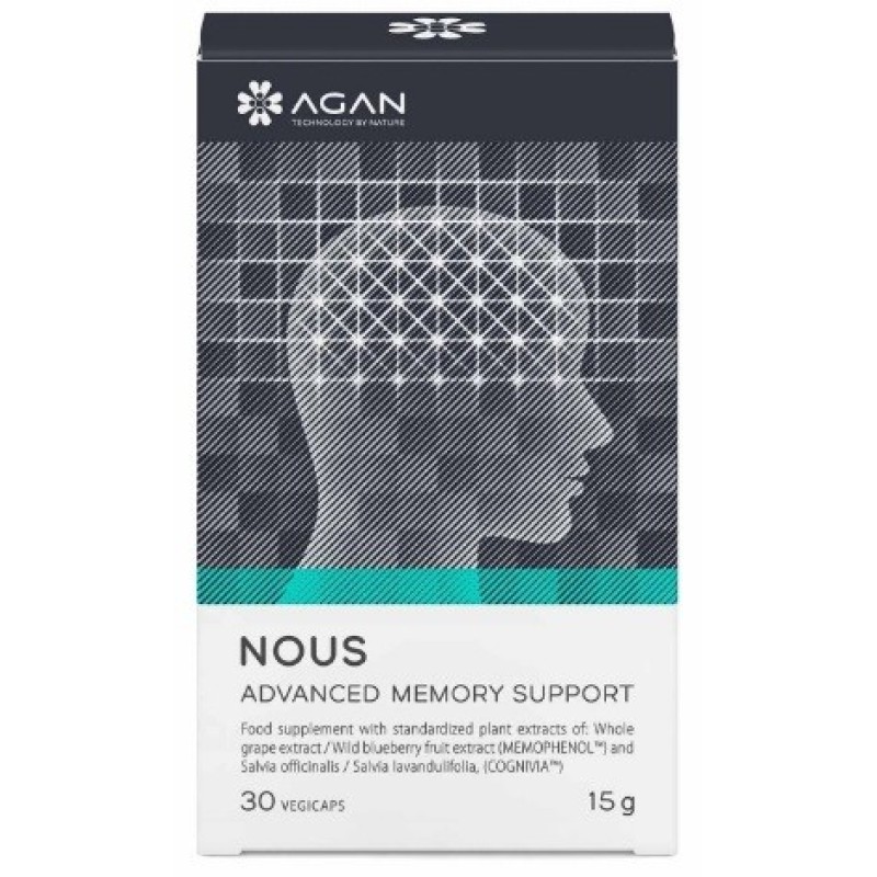 AGAN Nous Advanced Memory Support Συμπλήρωμα Διατροφής για τη Καλή Λειτουργία της Μνήμης 30 Κάψουλες 