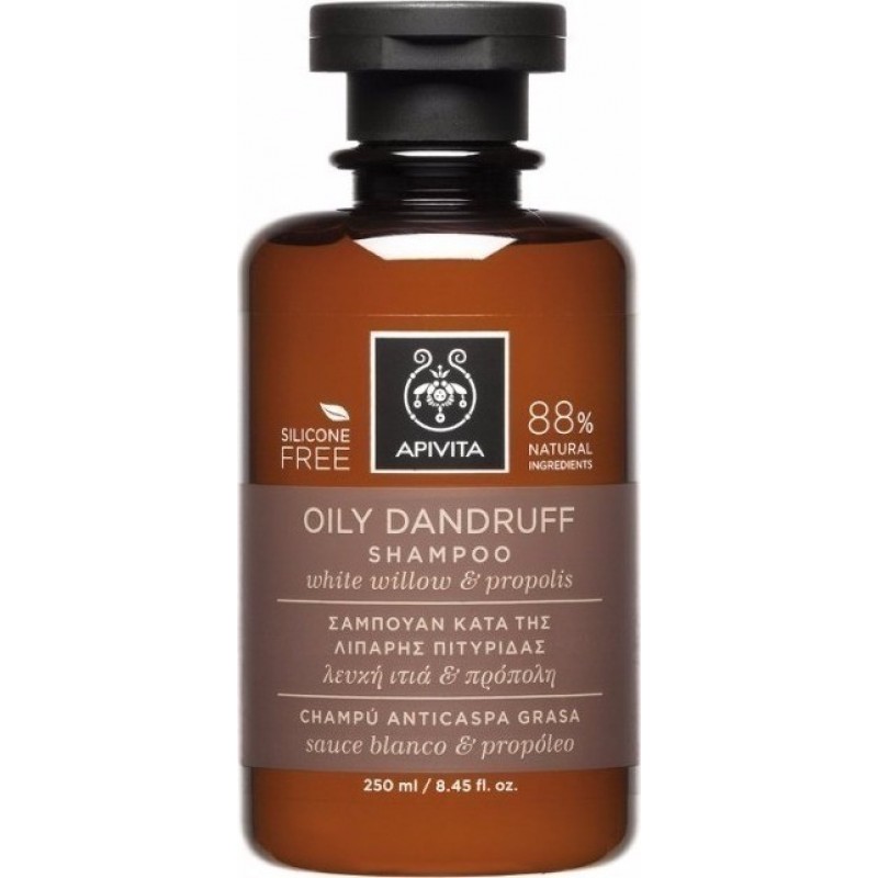 APIVITA Oily Dandruff Shampoo Σαμπουάν Κατά της Λιπαρής Πιτυρίδας με Λευκή Ιτιά & Πρόπολη 250ml