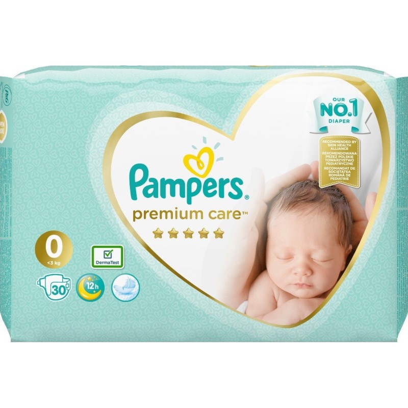 PAMPERS Premium Care Βρεφικές Πάνες No0 (0-3kg) 30τμχ 